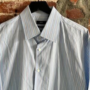 Hugo Boss LS Button Down Men's French Cuff Shirt 17.5 34/35 24x32